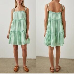 Rails Caralyn cayman green stripe mini dress medium